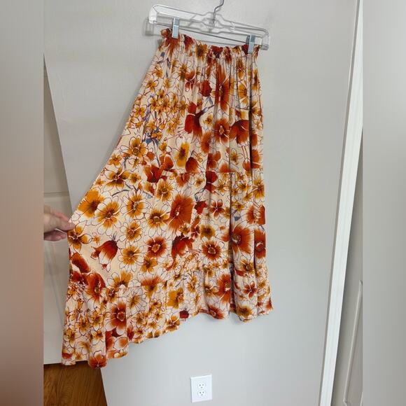 Band of the Free Viscose Floral Maxi Skirt in Warm Floral - Size XS - Picture 4 of 7